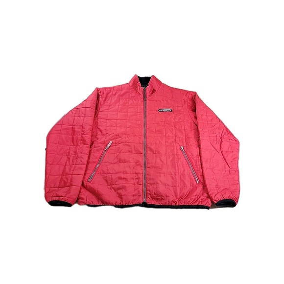Descente Quilted Puffer Full Zip Jacket Mens Medium Red Black Skiing - Picture 1 of 12